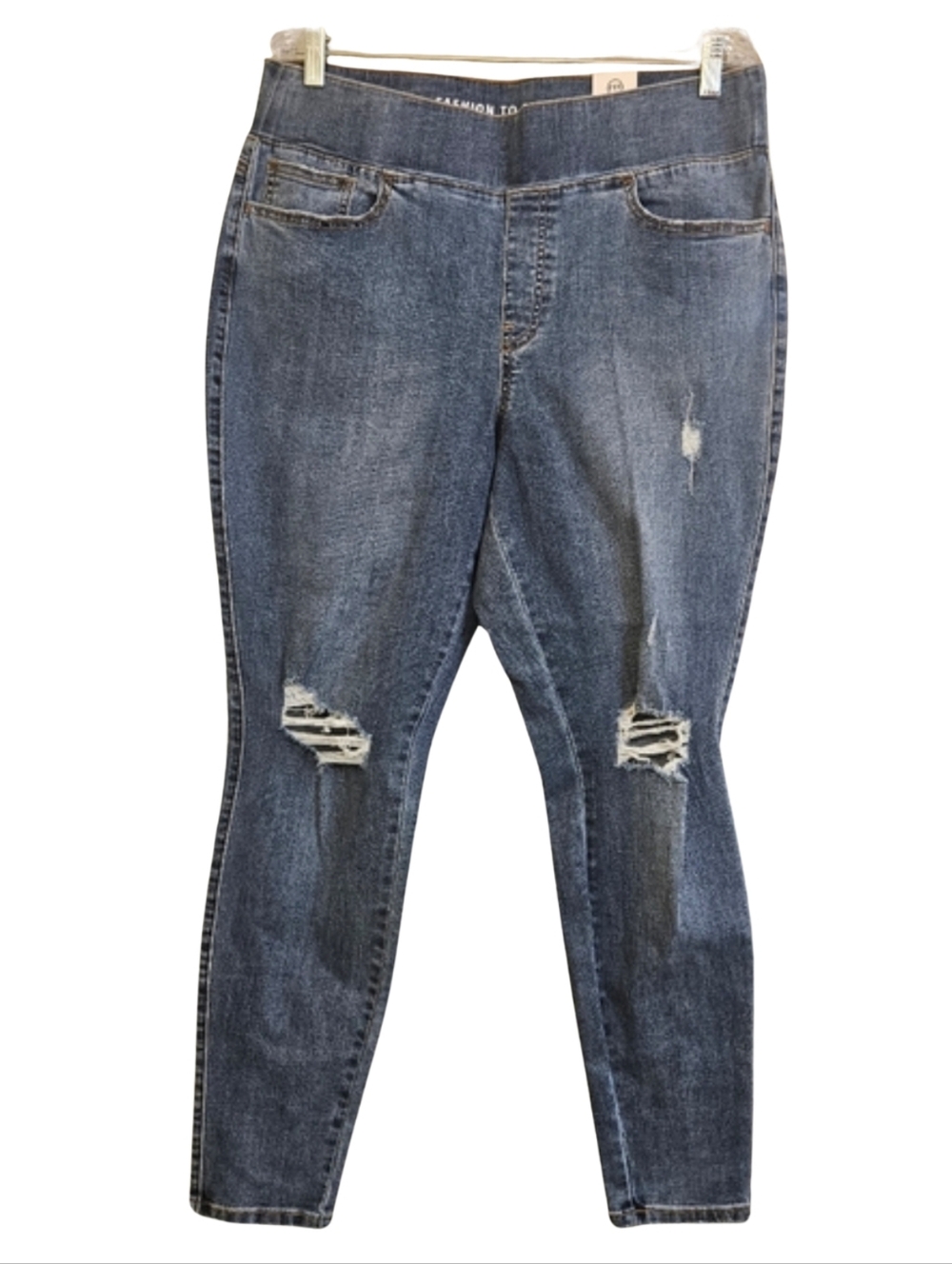 NWT Fashion to Figure 1X Distressed Jegging Ai-1877